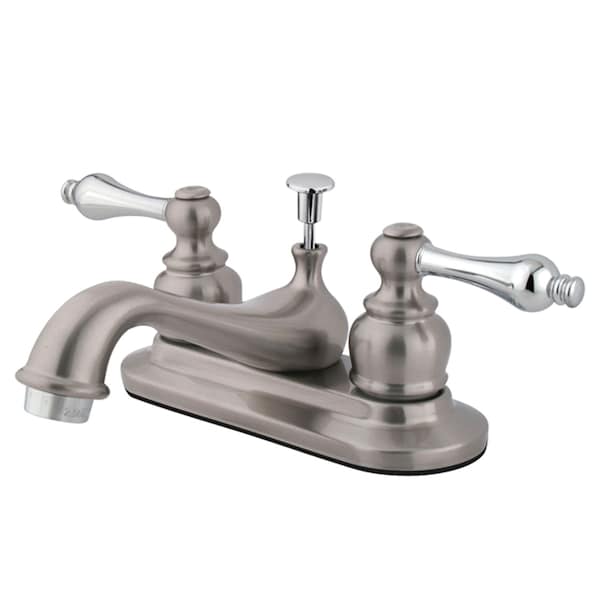 Kingston Brass 4" Centerset Bathroom Faucet, Brushed Nickel/Chrome GKB607AL - main